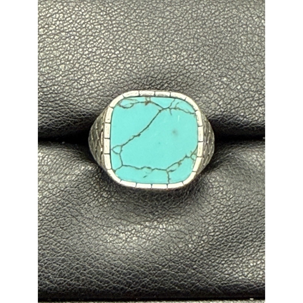 Andrea Candela Sterling Silver Turquoise Ring Size 6.50 J23